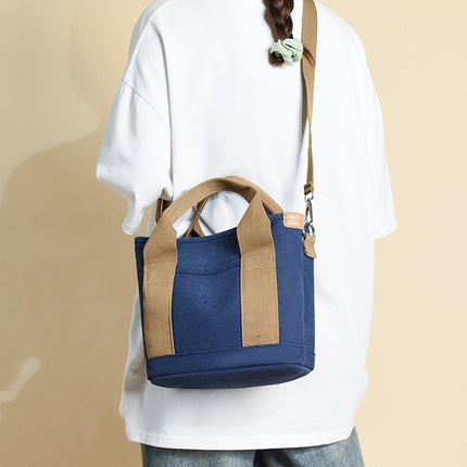 Womens Canvas Handbag Multi-layer Lightweight Crossbody Bag for Work Mommy