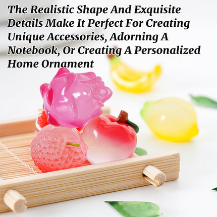12PCS Creative Mini Fruit Accessories Decor Small Cute Resin Desktop Ornaments
