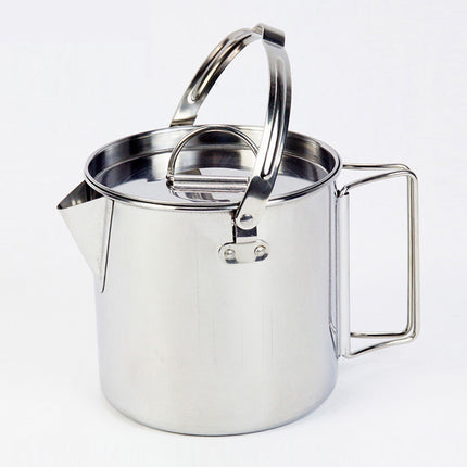 1.2L Portable Stainless Steel Camping Kettle Cookware For Hiking Outdoor Picnic