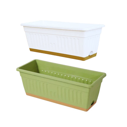 Plastic Flower Pot Set 6PCS Rectangular Planter Box Balcony Garden Vegetable Pot
