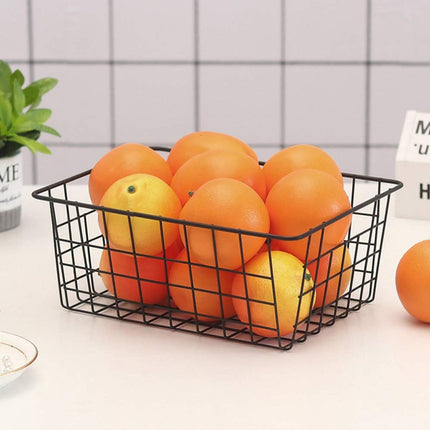 2pcs Wire Storage Basket Durable Metal Kitchen Cabinet Pantry Office Organiser