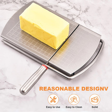 Cheese Slicer Cutter Board Stainless Steel Wire Cutting Hand Tool with Size Scale
