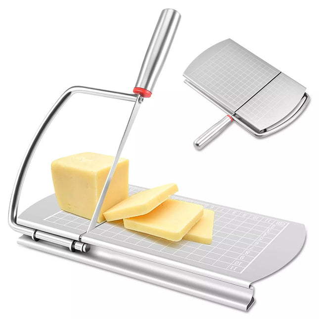 Cheese Slicer Cutter Board Stainless Steel Wire Cutting Hand Tool with Size Scale