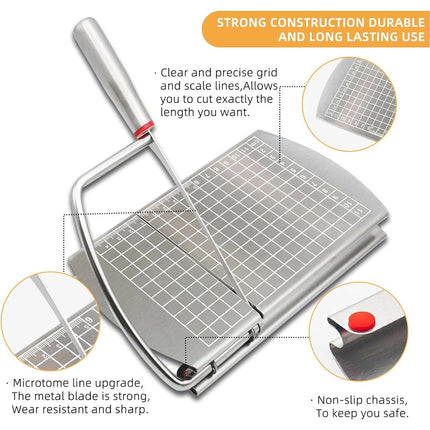 Cheese Slicer Cutter Board Stainless Steel Wire Cutting Hand Tool with Size Scale
