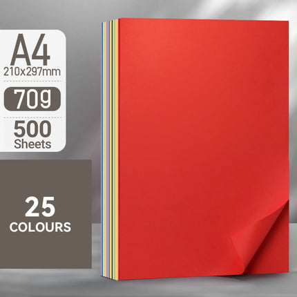 A4 Coloured Paper 70/80GSM Multi Colours for Craft Scrapbook School Project