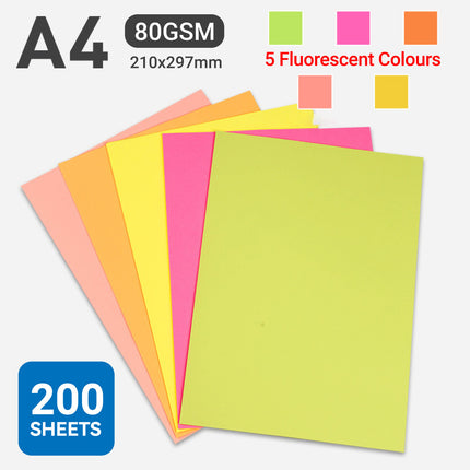 A4 Coloured Paper 70/80GSM Multi Colours for Craft Scrapbook School Project