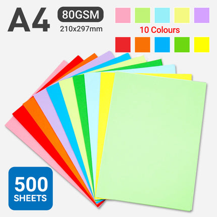A4 Coloured Paper 70/80GSM Multi Colours for Craft Scrapbook School Project