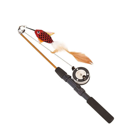 Retractable Feather Cat Play Stick Interactive Cat Fishing Rod Toy Durable