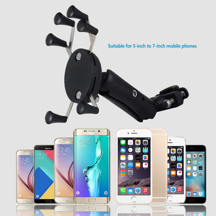 Universal Motorcycle Phone Holder Six Claw Mount Shockproof Silicone Grip Stand