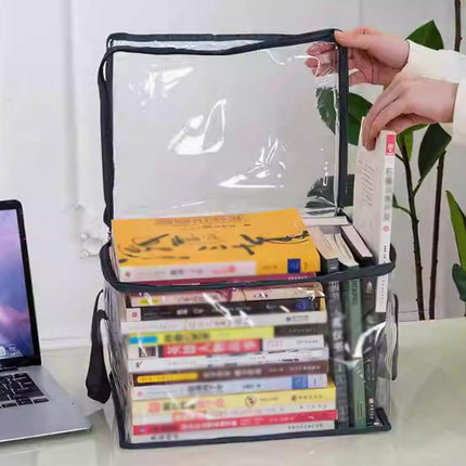 3pcs Book Organizer Storage Box Transparent Large Capacity Textbook Bag School