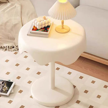 Cream Style Melted Edge Side Table Modern White Coffee Bedside Table Home Decor