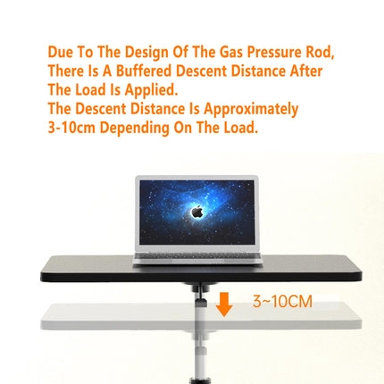 Mobile Height Adjustable Table with Wheels for Home Office Work Space Saving