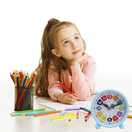 Student Desktop Alarm Clock 10cm Cute Simple Clock for Kids Bedroom Learning Use