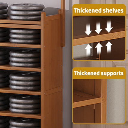 Multifunctional Bamboo Shoe Rack with Curtain for Entryway Shoes Hats Clothes