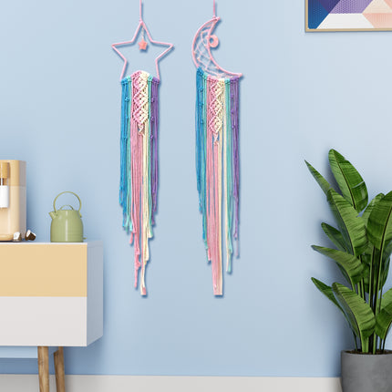 Woven Tapestry Dream Catcher Colourful Stars Moon Home Decor Hanging Cloth