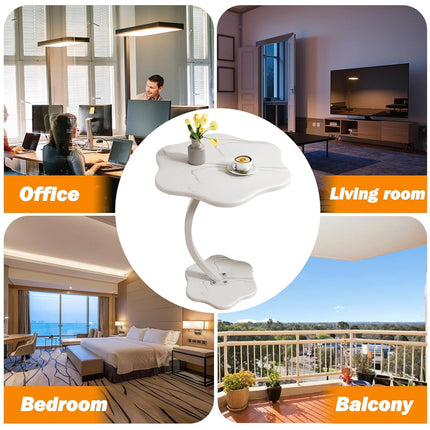 Home Living Room Sofa White Side Table Sturdy Storage Shelf For Home Office Use