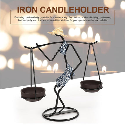 Candle Holder Stand Metal Candlestick Restaurant Table Centrepiece Display Decor