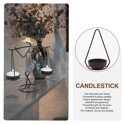 Candle Holder Stand Metal Candlestick Restaurant Table Centrepiece Display Decor