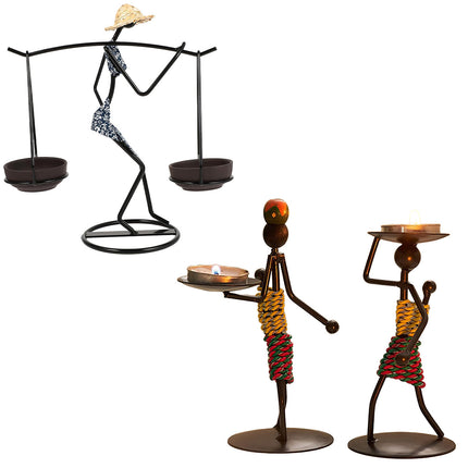 Candle Holder Stand Metal Candlestick Restaurant Table Centrepiece Display Decor