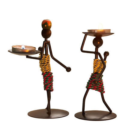 Candle Holder Stand Metal Candlestick Restaurant Table Centrepiece Display Decor