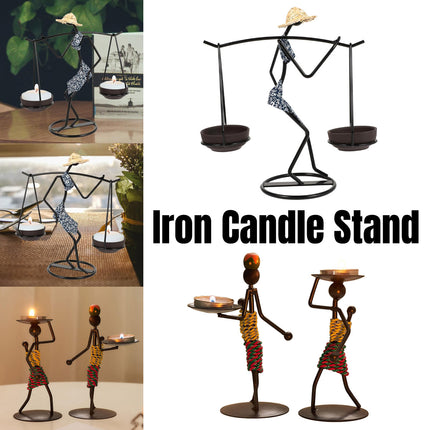Candle Holder Stand Metal Candlestick Restaurant Table Centrepiece Display Decor