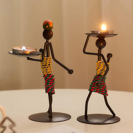 Candle Holder Stand Metal Candlestick Restaurant Table Centrepiece Display Decor