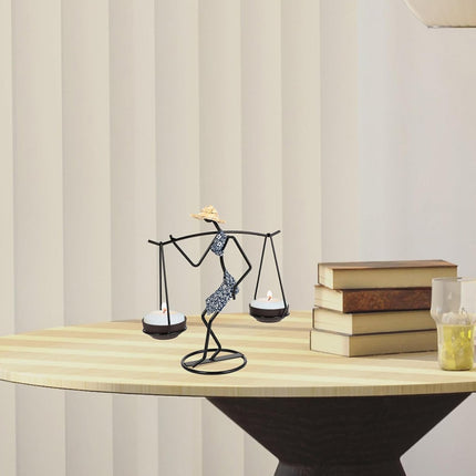 Candle Holder Stand Metal Candlestick Restaurant Table Centrepiece Display Decor