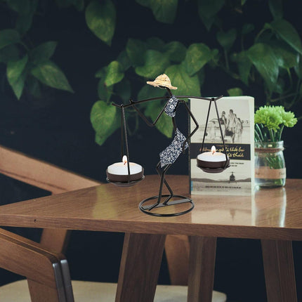 Candle Holder Stand Metal Candlestick Restaurant Table Centrepiece Display Decor