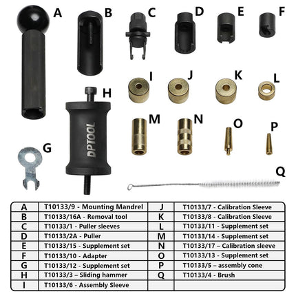18PCS Fuel Injector Puller Removal Tool Set Durable Suit for Volkswagen Audi