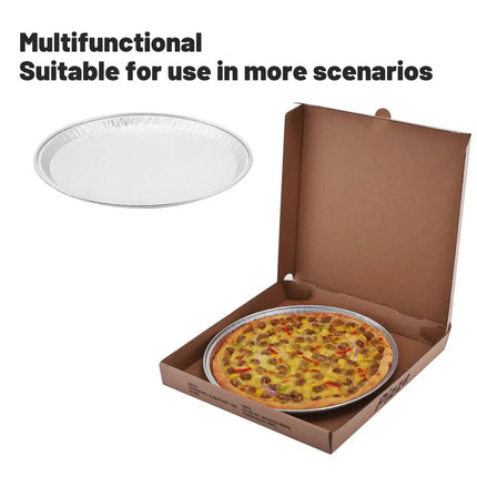50pcs Aluminium Foil Pizza Tray Pie Pan Round Oven Catering BBQ Trays Large