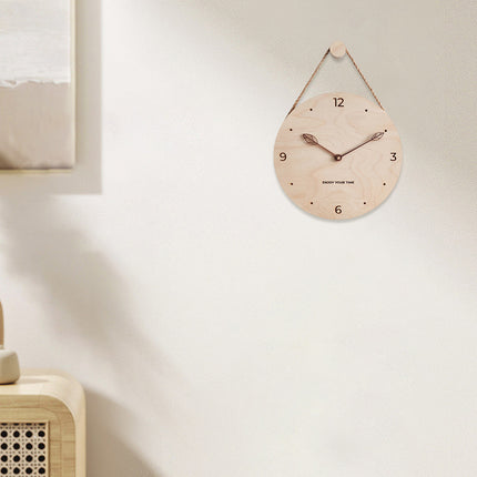 Creative Fashionable Log Wall Clock Natural Wood Colour Silent for Home Decor