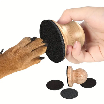 Wooden Dog Nail Sharpening Board Round Pet Grooming Tool Nail Repair Training