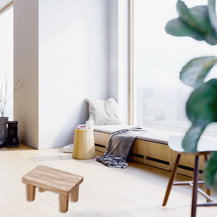 Solid Wood Small Bench Living Room Low Stool Shoe Bench Sturdy Durable Practical