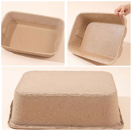10pcs Disposable Litter Box Pulp Degradable Pet Tray Travel Portable Eco Use
