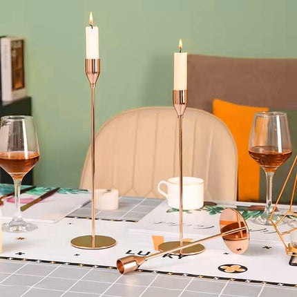 3PCS Simple Metal Candle Holder Decoration Rustproof Home Living Room Tabletop