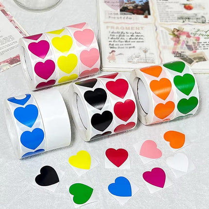 8 Rolls Heart Stickers 500PCS Per Roll Self Adhesive Label Love Sealing Sticker