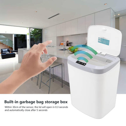 Sensor Trash Bin Touchless 16L White Automatic Motion Kitchen Rubbish Can