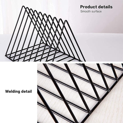 Book Storage Rack Desktop Bookshelf Records Holder Magazines Stand Space Saving