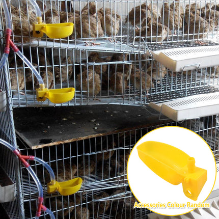 Bird Water Dispenser Set 12PCS Plastic Feeder Cups for Quail Pigeon Cage Bowl