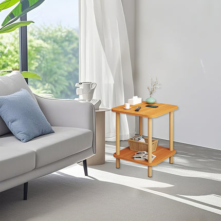 2 Tiers Night Stand Bedside Table Space Saving Durable for Bedroom Living Room