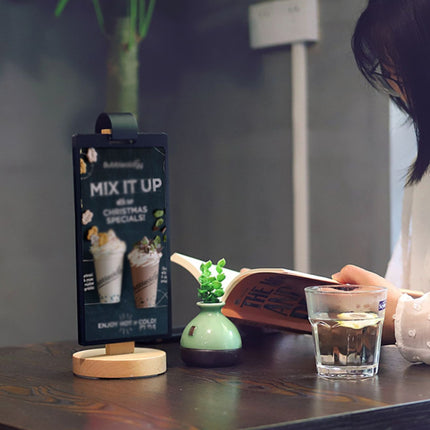 Wooden Tabletop Menu Holder Stand 20x10cm for Restaurant Cafe Bar Menu Display