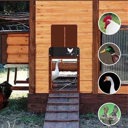 Automatic Chicken Door Coop Gate Smart Control Pet Poultry House Entry Exit