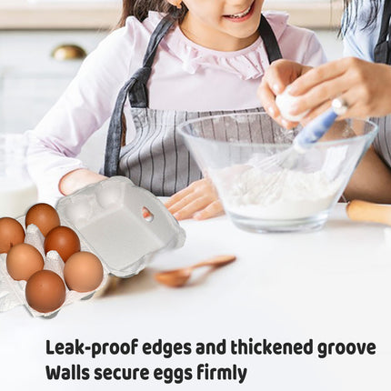 200PCS Paper Egg Tray 6 Slot Molded Pulp Leak-Proof for Egg Packaging Use