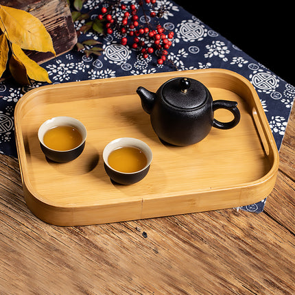 Bamboo Food Tea Tray Heat with Handle Durable for Home Kitchen Restaurant Use