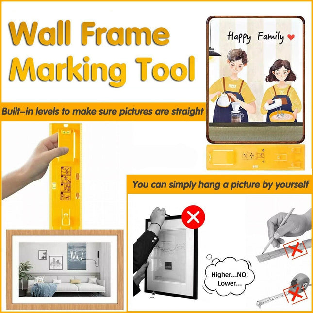 Picture Hanging Kit Wall Frame Tools Level Ruler or Hooks Nails Wire Accessories