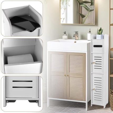 Multi Storage Cabinet Narrow Clip Shelf Space Saving Organizer for Home Office
