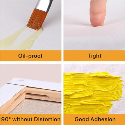 6x Artist Canvas Blank Stretched Canvases Art Large White Range Oil Acrylic Wood