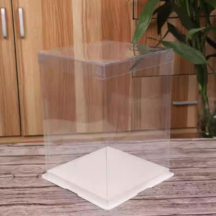 50pcs Transparent Cake Packaging Box Bakery Cake Boxes Plastic Packing Boxes