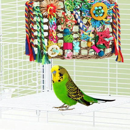 Bird Parrot Cage Toy Colourful Rattan Balls Puzzle Net Bird Supplies Accessories