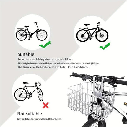 Foldable Bicycle Basket Front and Rear Hanging Storage Rack Bike Accessories